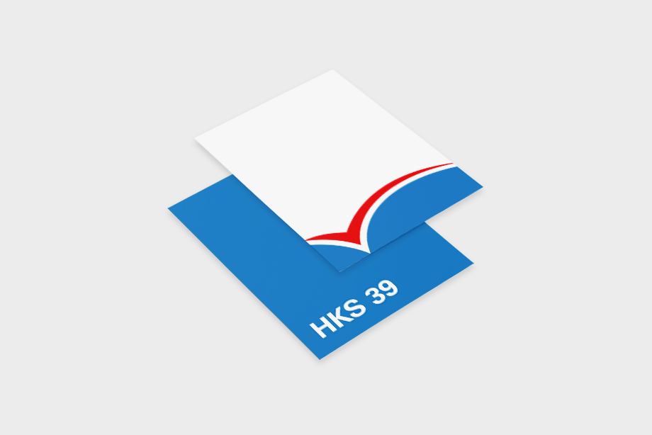 Briefpapier mit der flyerwire Sonderfarbe HKS 39